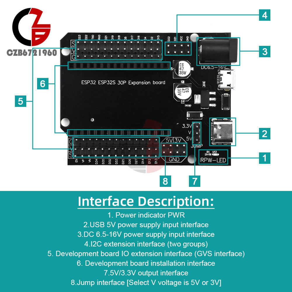 ESP32 30P Development Expansion board for ESP32 Development Board Board