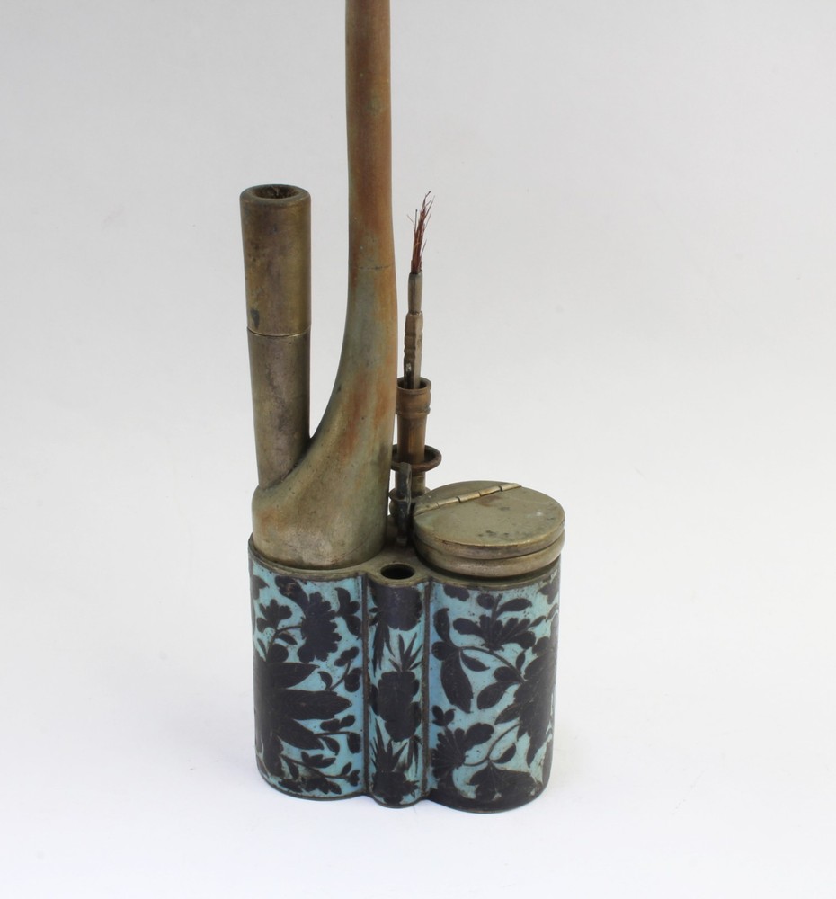 Antique Bronze with Cloisonne Smoking Pipe
