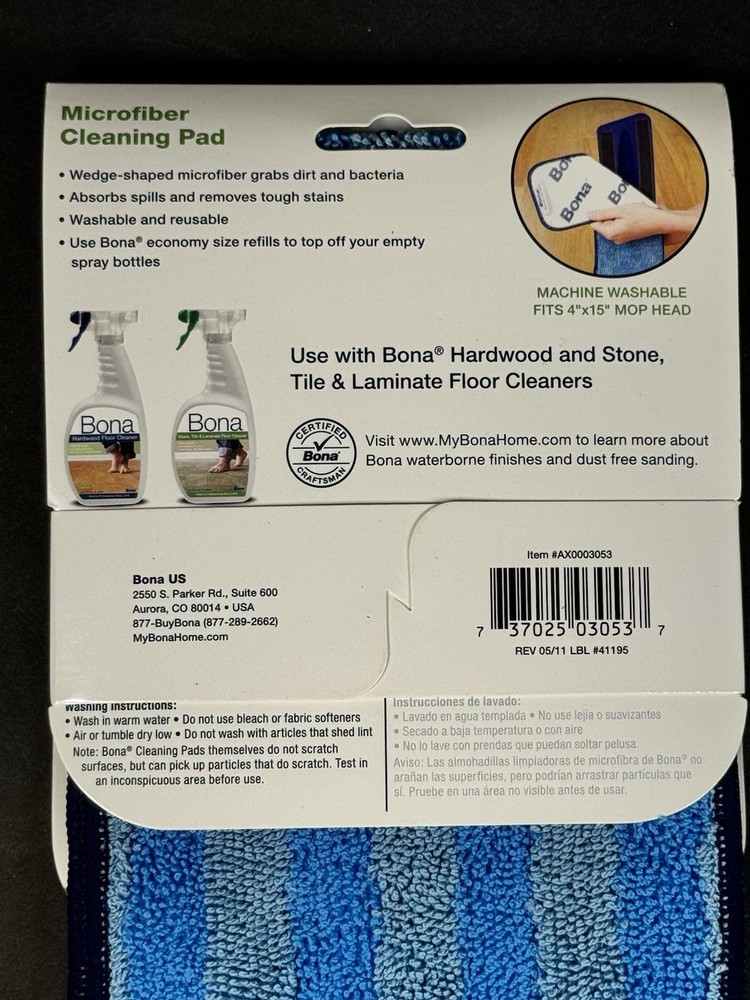 Bona Microfiber Cleaning Pad NEW