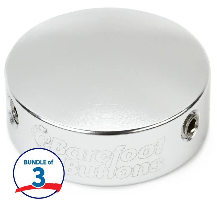 Barefoot Buttons V2 Standard Footswitch Cap - Silver (3-pack)