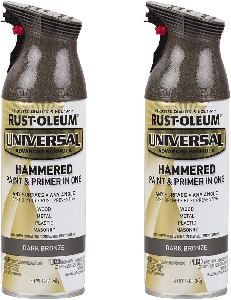 Universal All Surface Hammered Spray Paint, 12 oz, Dark Bronze, 2-Pack