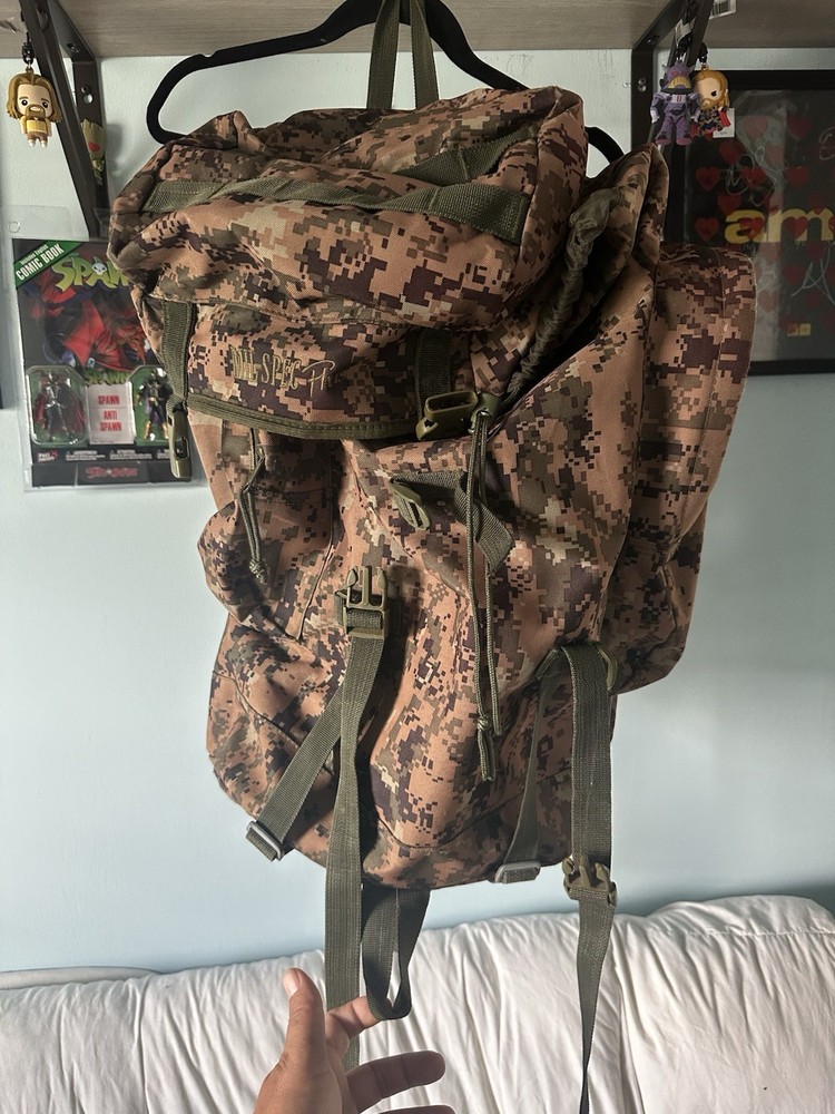 Mill Spec Plus Camo Backpack with Pockets On Both Sides