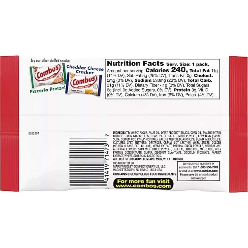 COMBOS Pepperoni Pizza Cracker, ( Pack of 18 ) - 2 BOX