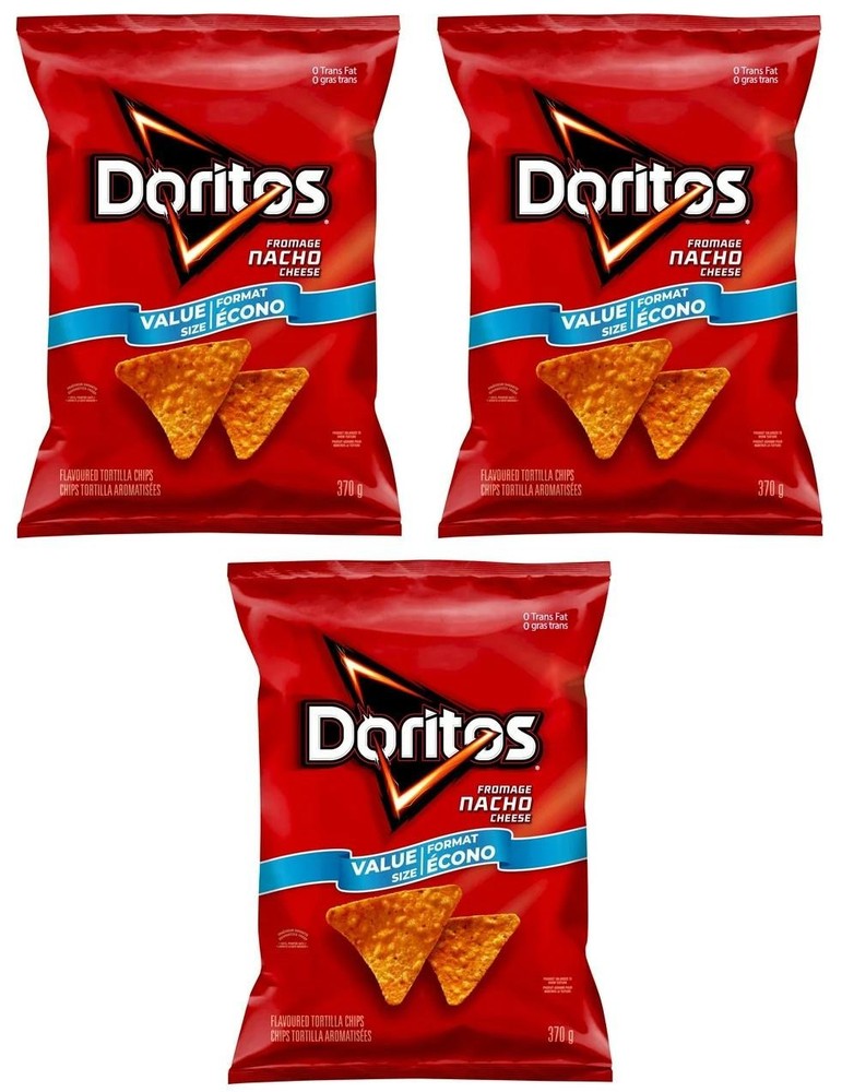 Doritos Nacho Cheese Tortilla Chips, 400g (3 Pack)