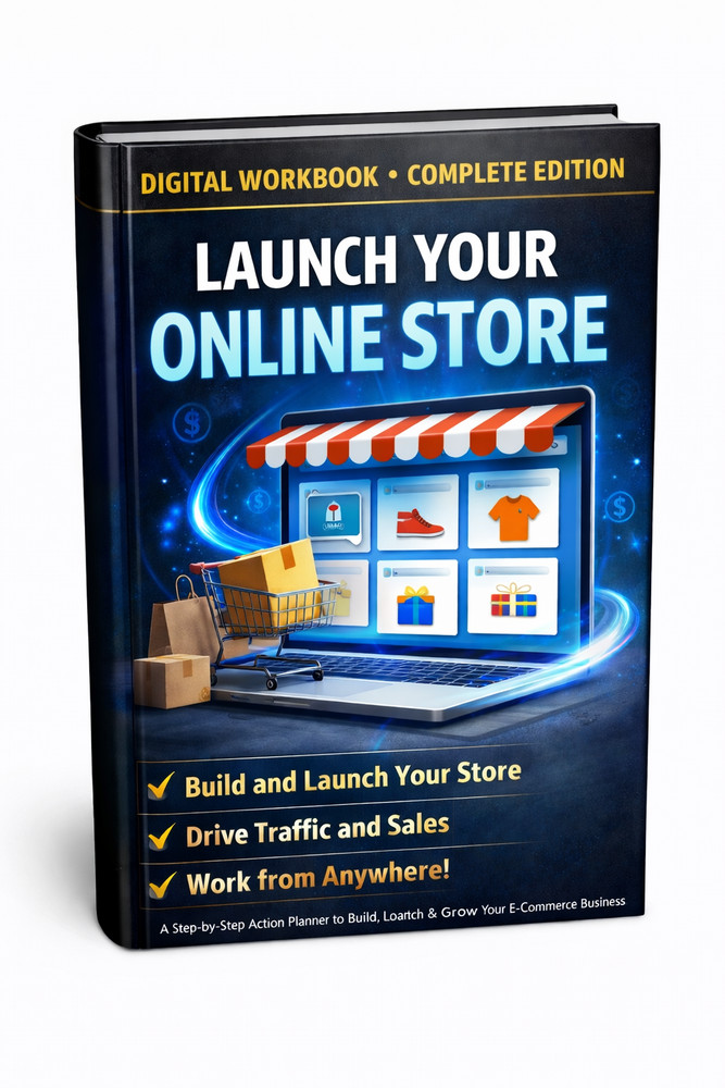LAUNCH YOUR ONLINE STORE — The Complete Step-by-Step Workbook (PDF Digital)