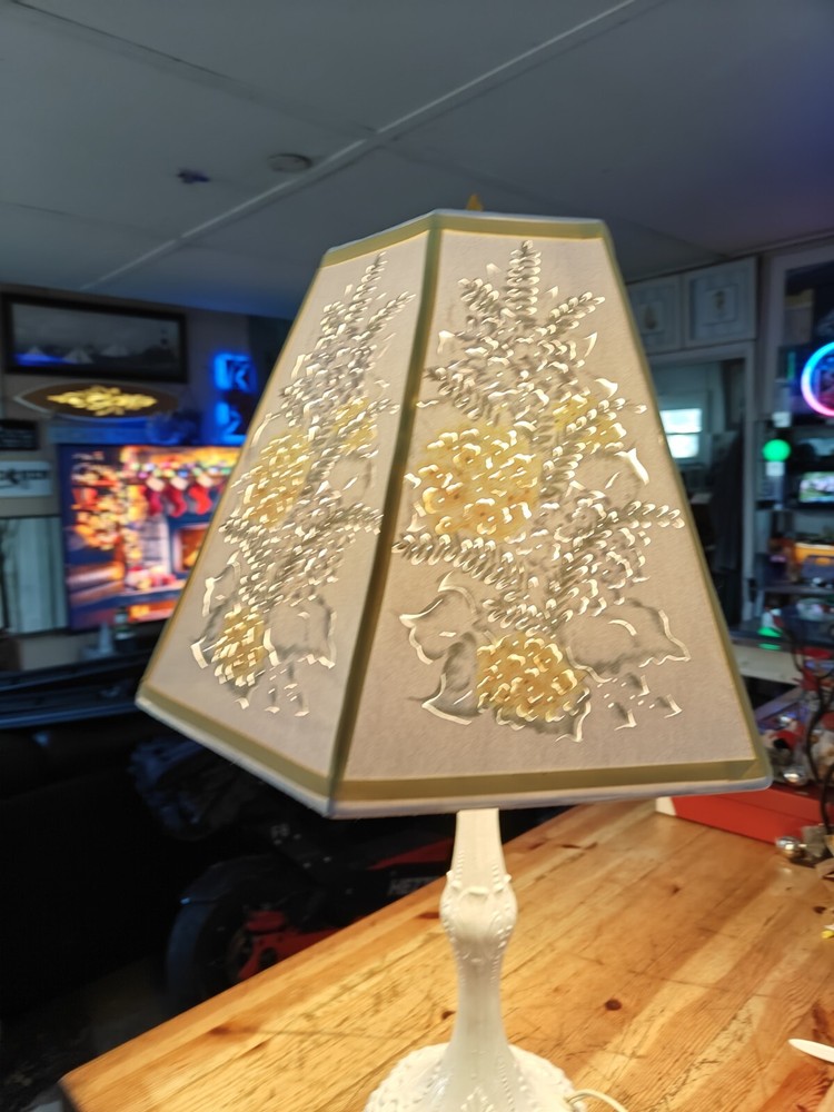 Stunning Lamp W Light Shine Thru Shade