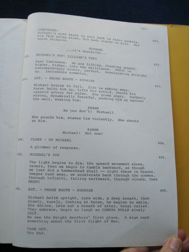 ORIGINAL SCRIPT for BRAINSTORM - NATALIE WOOD & CHRISTOPHER WALKEN Film