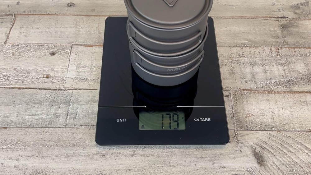 Maxi Titanium 750ml Pot and 420ml Bowl Combo Set, Grade 1 Titanium Stackable Cam