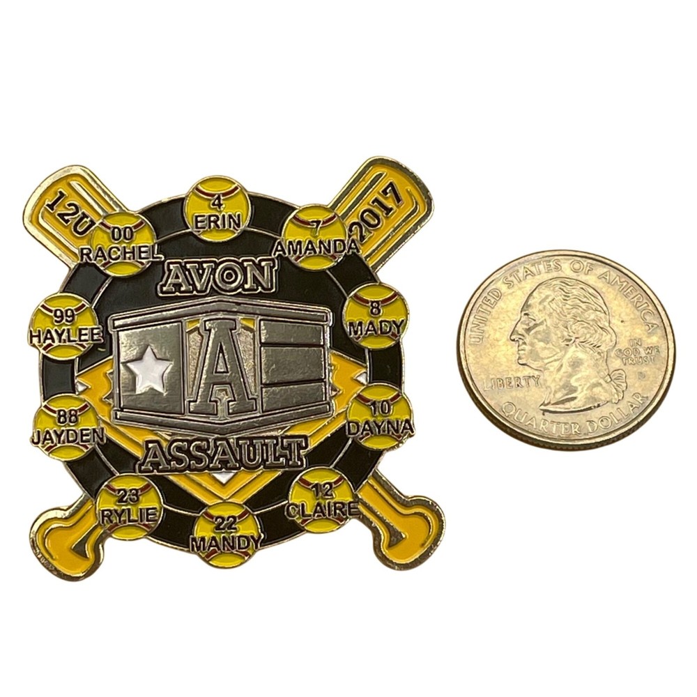 Avon Assault 2017 Softball Team Trading Pin