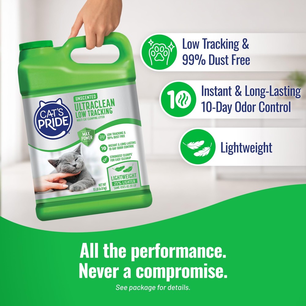 Max Power: UltraClean Low Tracking Multi-Cat Clumping Litter - Keeps Paws & H...