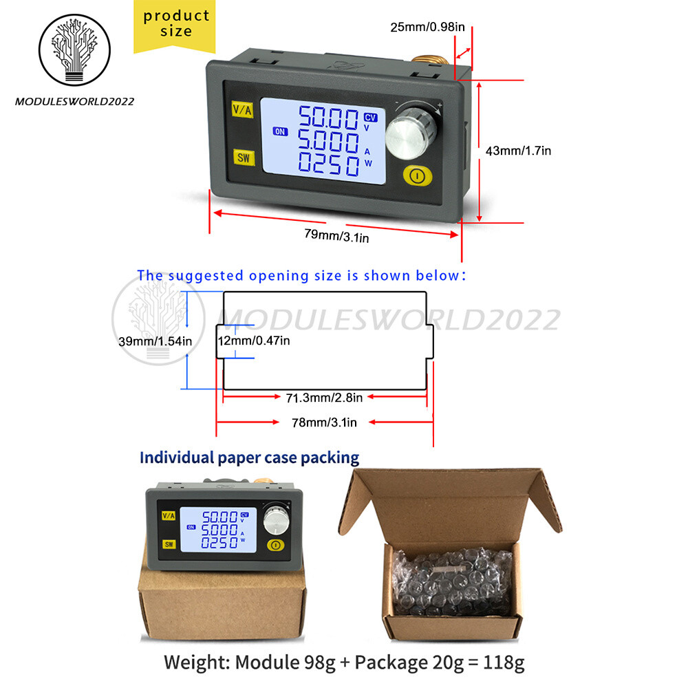 Adjustable CNC Regulated Power Supply Module Constant Voltage Current Step-down