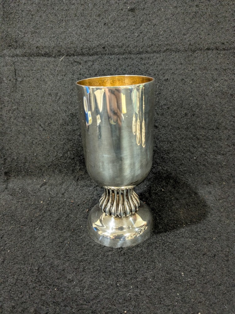 Modernist Sterling Silver Kiddush Cup 5" Tall