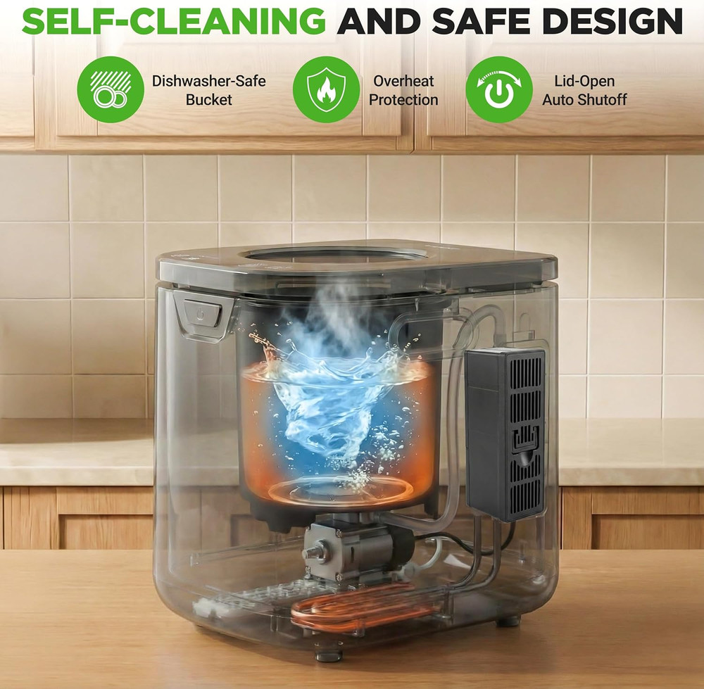 4 Quart Electric Kitchen Composter | Smart Countertop Composter Includes 2 Odorl