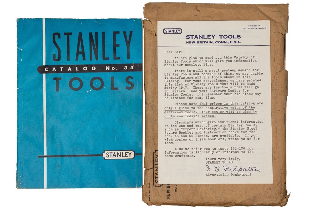 1947 Stanley Tools No. 34 Catalogue 200 Pages W/ Original Envelope & Insert