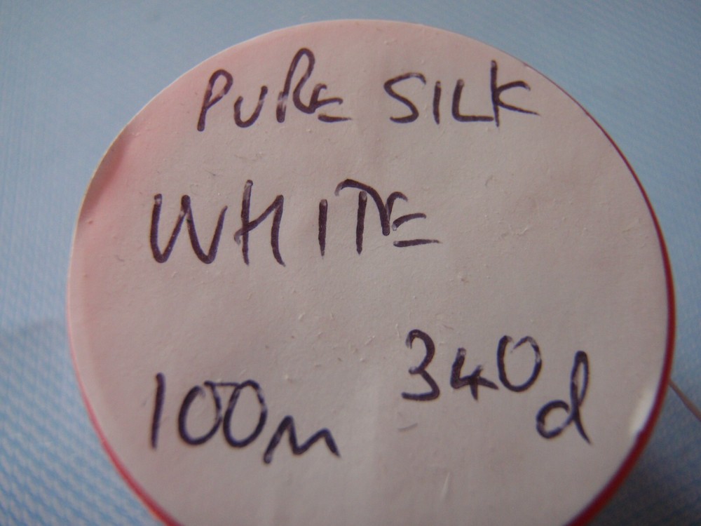 Pure fine floss silk fly tying thread - white - 340d