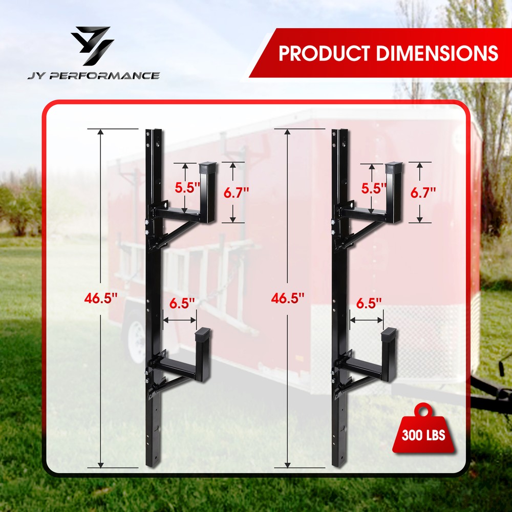 Adjustable Trailer Side Ladder Rack for Enclosed Trailers Exterior Wall Mount