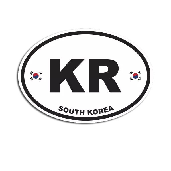 South Korea Oval Sticker Decal