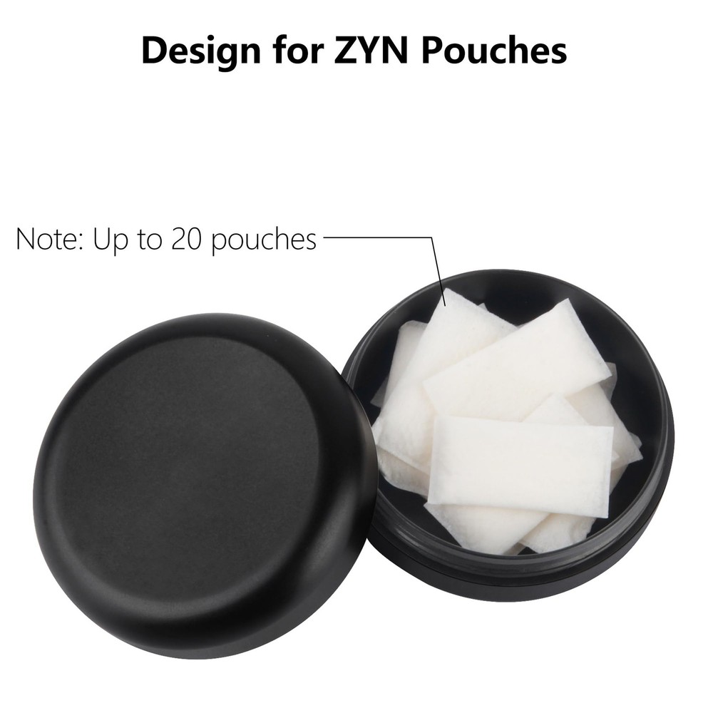 Mini Metal Container for Zyn Pouch | Can | Mini, Classic Black