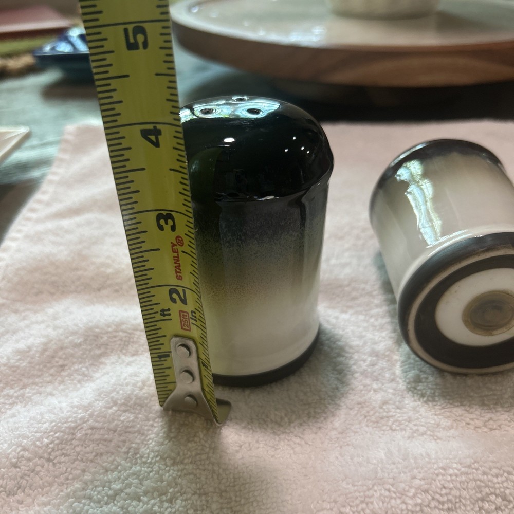 Sango Nova Black Salt and Pepper Shakers, MCM Tablescape Decor