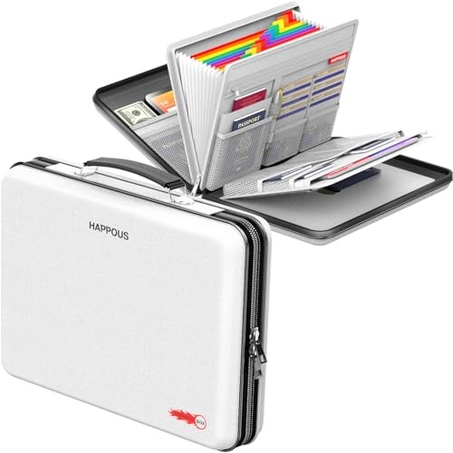 Fireproof Document Organizer, Expanding File Organizer with 13 Pockets, Gray