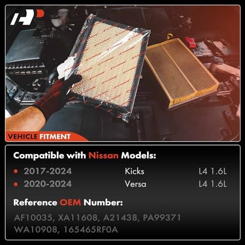 2-PC Engine Air Filter Compatible with Nissan Versa 2020-2024, Kicks 2017
