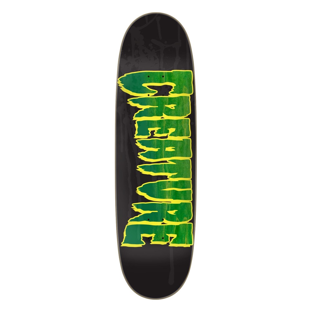 Creature Skateboard Assembly Logo Spray Black 9.0" x 32" Complete