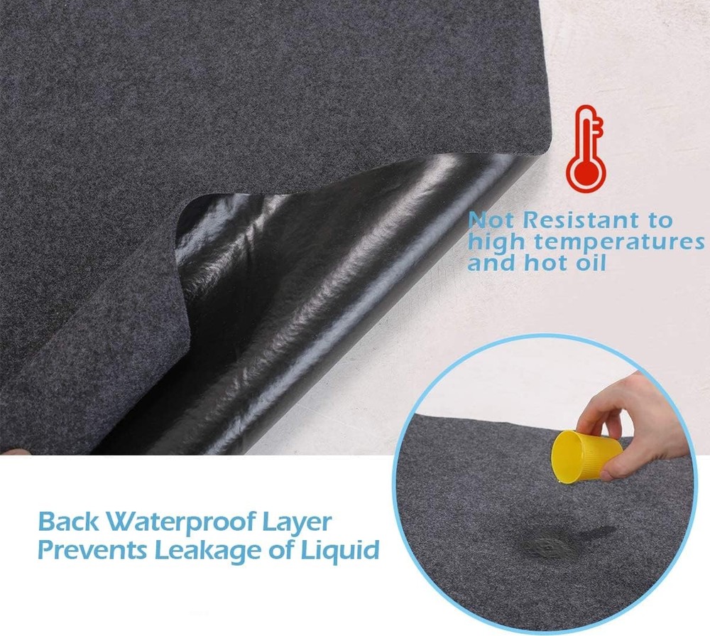 Oil Drip Pan Protection Mat - 3' x 6' (Rectangular), Black and Grey