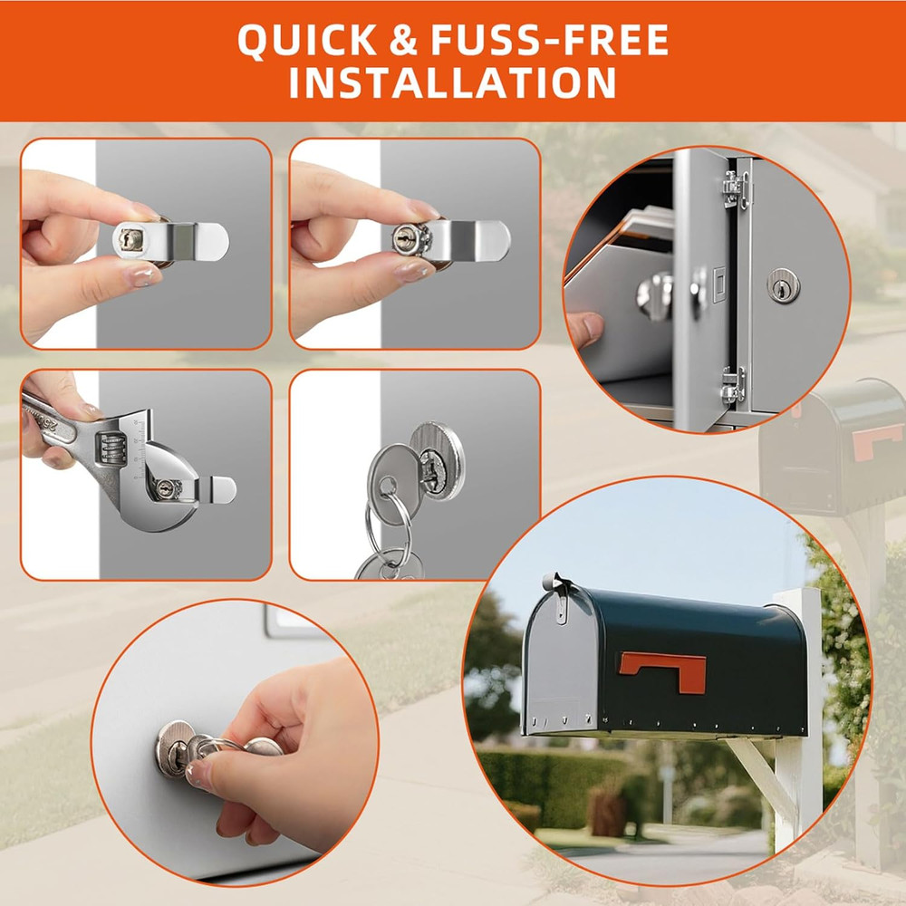 Mailbox Lock Replacement with 4 Keys - Multipurpose Mail Box Locks Compatible...