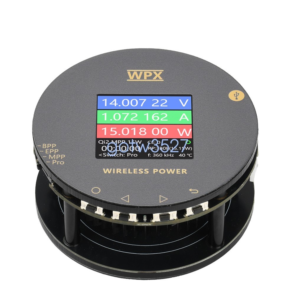 LCD Magnetic Wireless Charging Tester Voltage Current Power Meter Fast Charging
