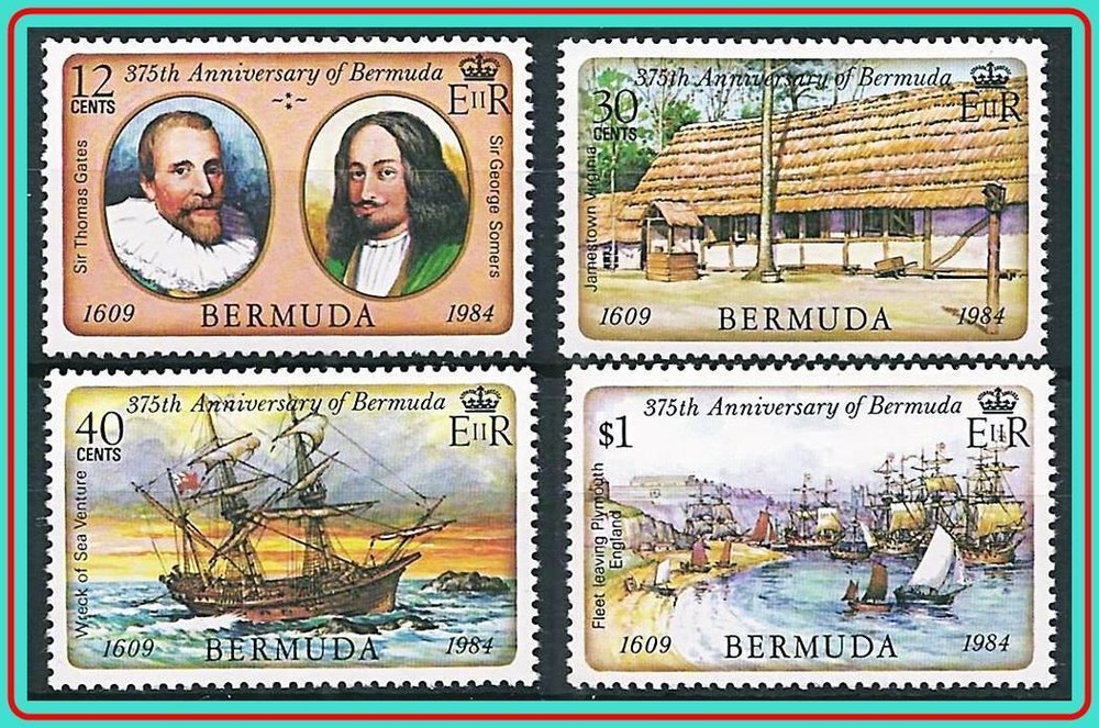 BERMUDA 1984 SETTLEMENT ANNIV. SC#449-52 ** unmounted SHIPS