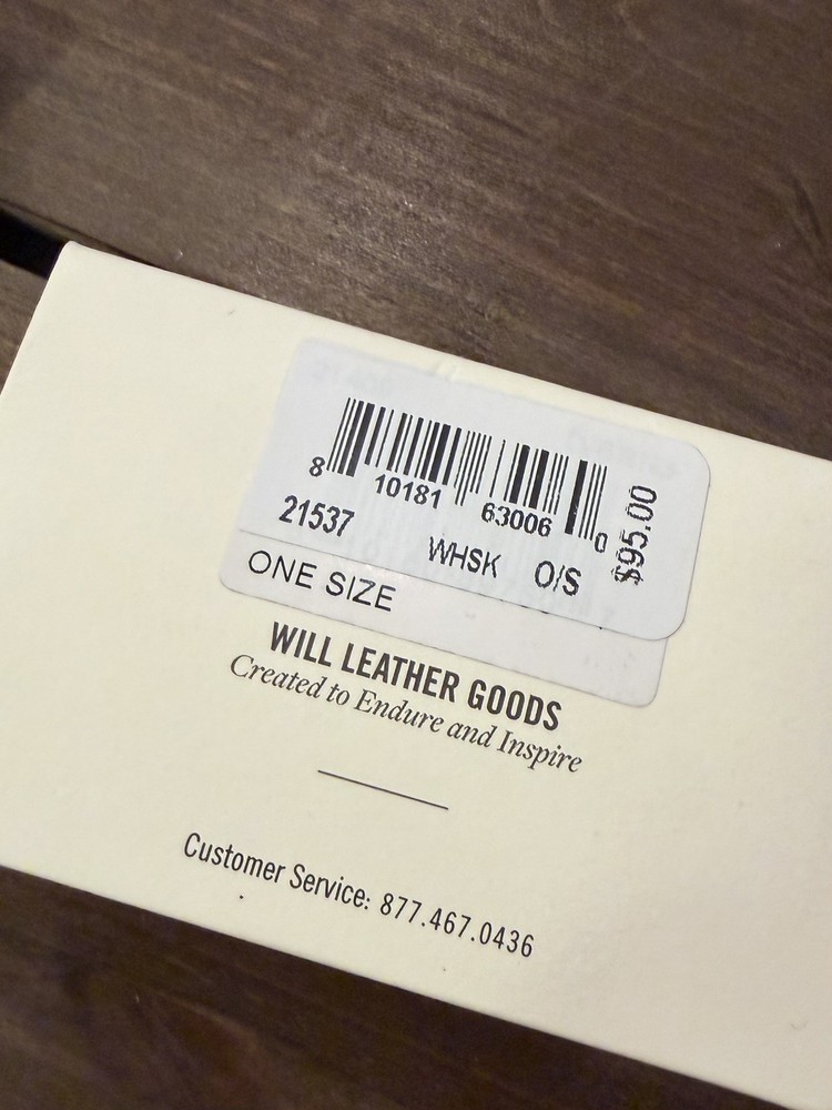 Will Leather Goods Card Case RFID Classic Front Pocket~ Whiskey~ Bag & Box~ NWT