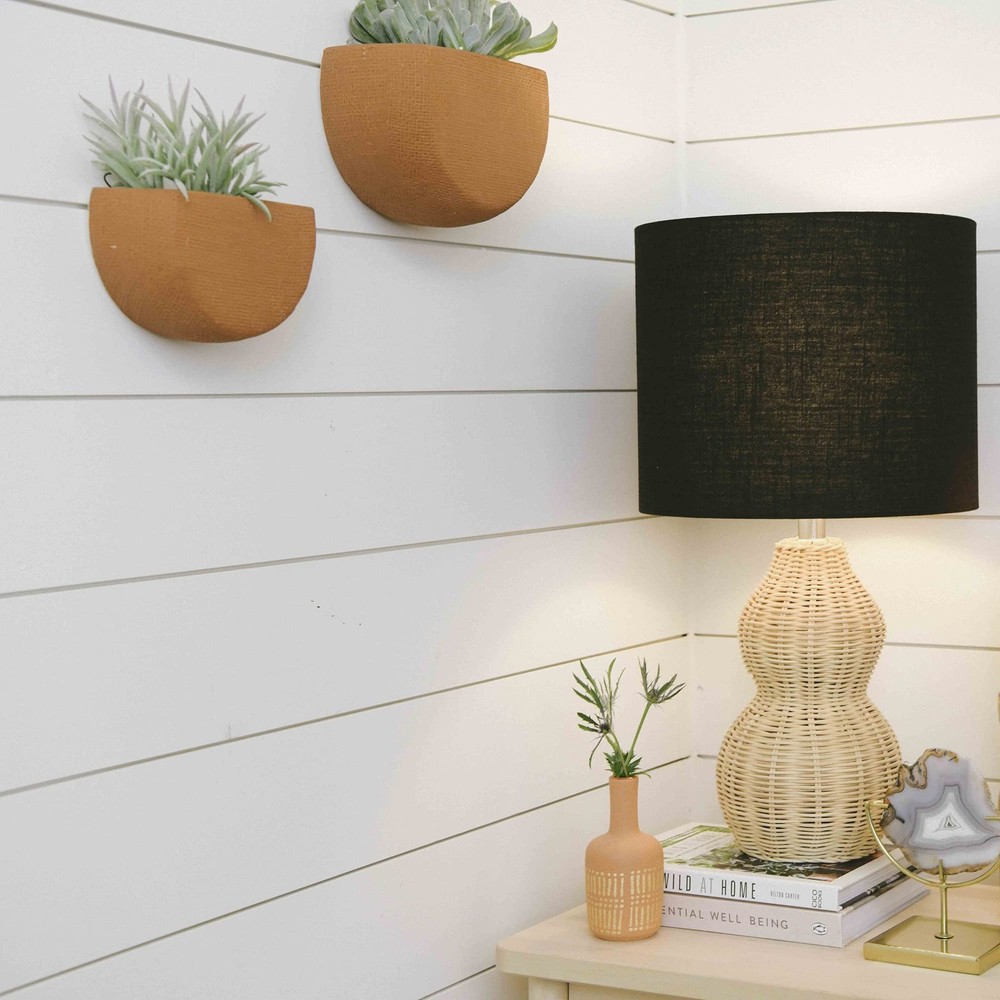 Modern Boho Stoneware Wall Mount Planters, Terracotta, Set of 2 Sizes
