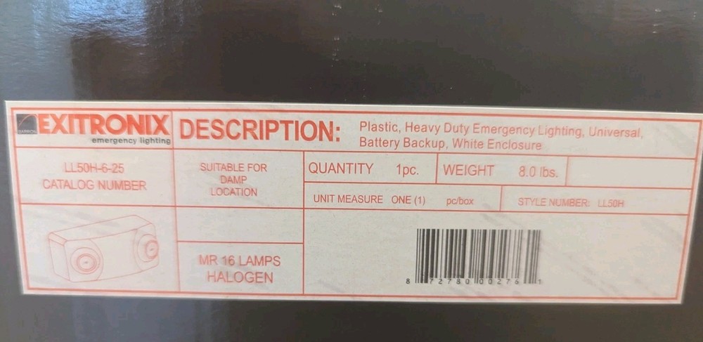 Emergency Light-battery Back Up- Exitronix LL50H-6-12 series