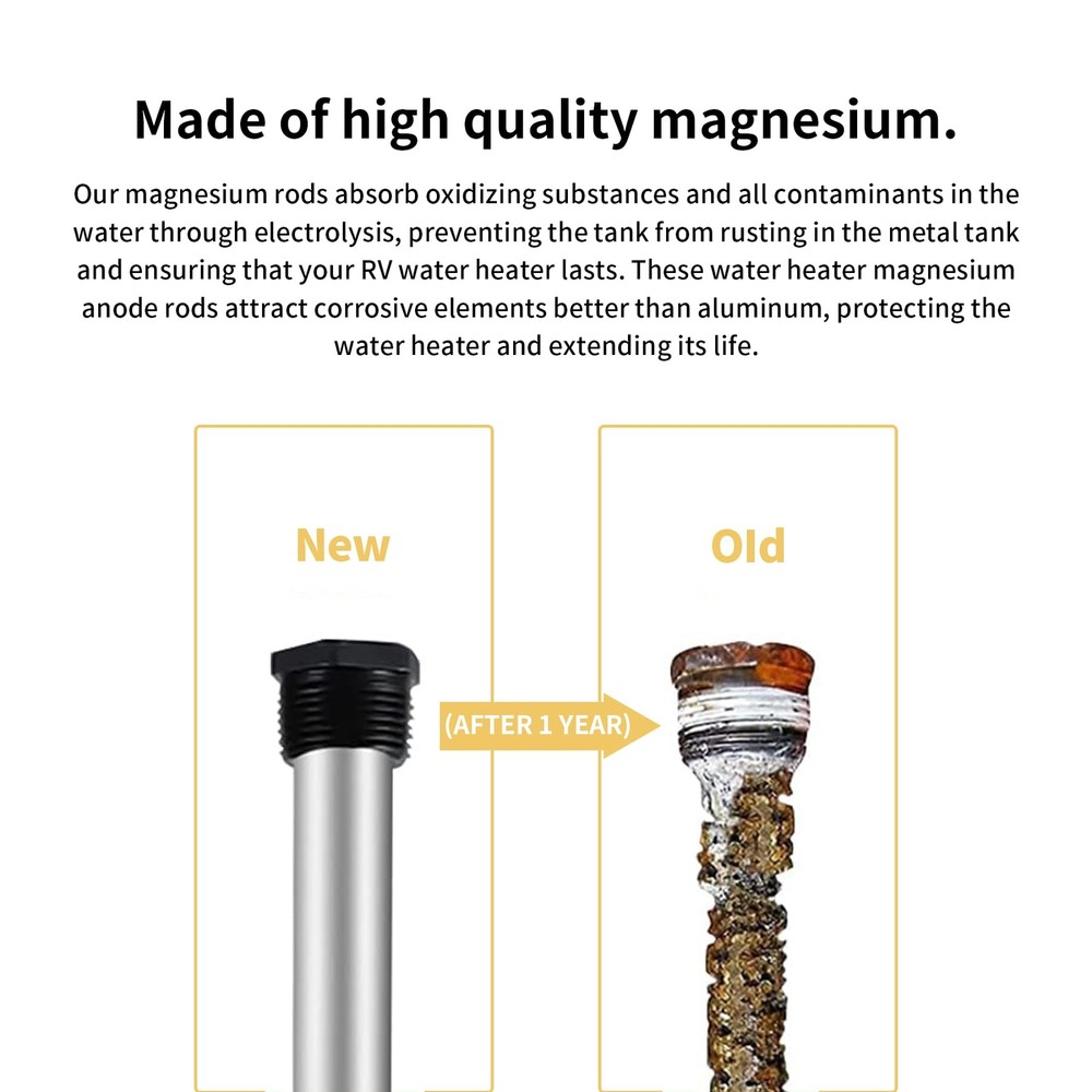 RV Water Heater Anode Rods, Magnesium Anode Rod for RV hot Water heaters