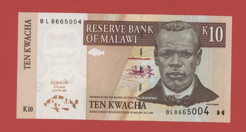 MALAWI  10 KWACHA  2004  PICK # 51  UNC.