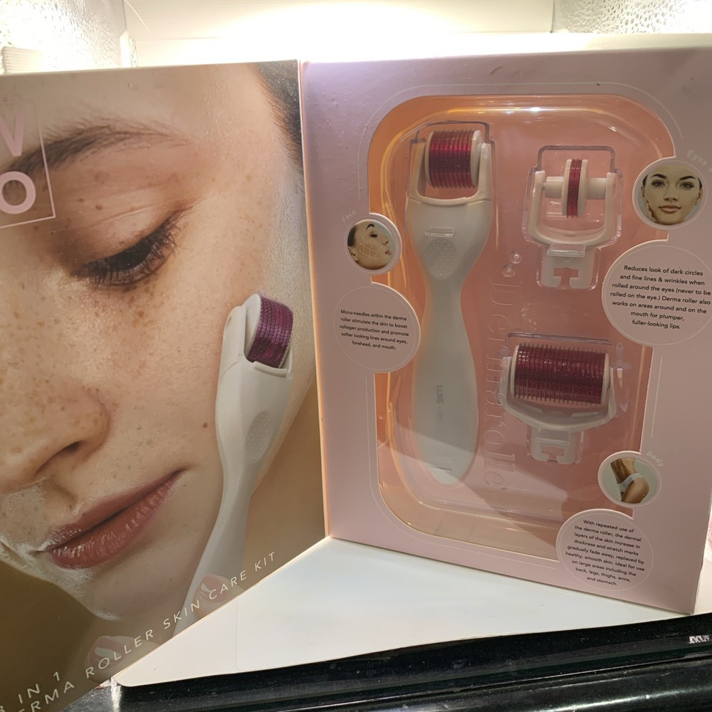 Microneedle Face Roller System 3 Rollers Heads New Sealed Box