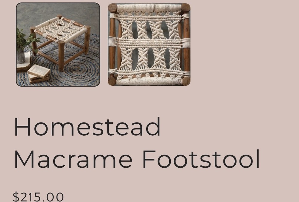 Handmade Macrame Footstool