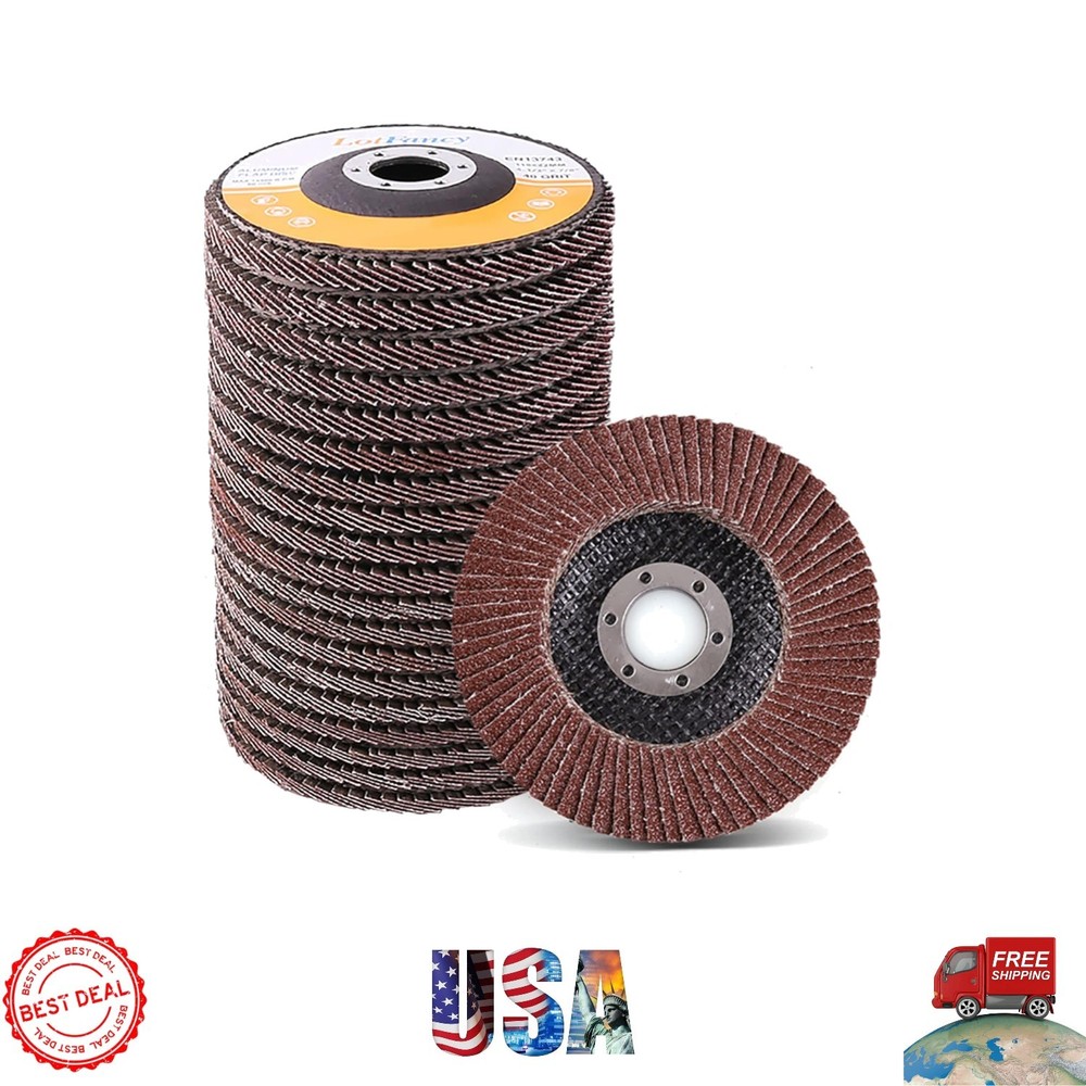 Assorted 20 Flap Discs 4.5'' for Angle Grinders - Durable Aluminum Oxide