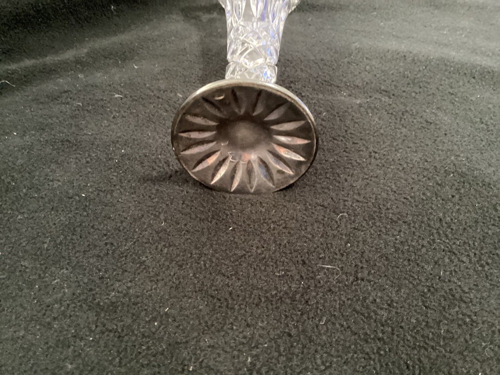 Cut Crystal Vase With Sterling Silver Base