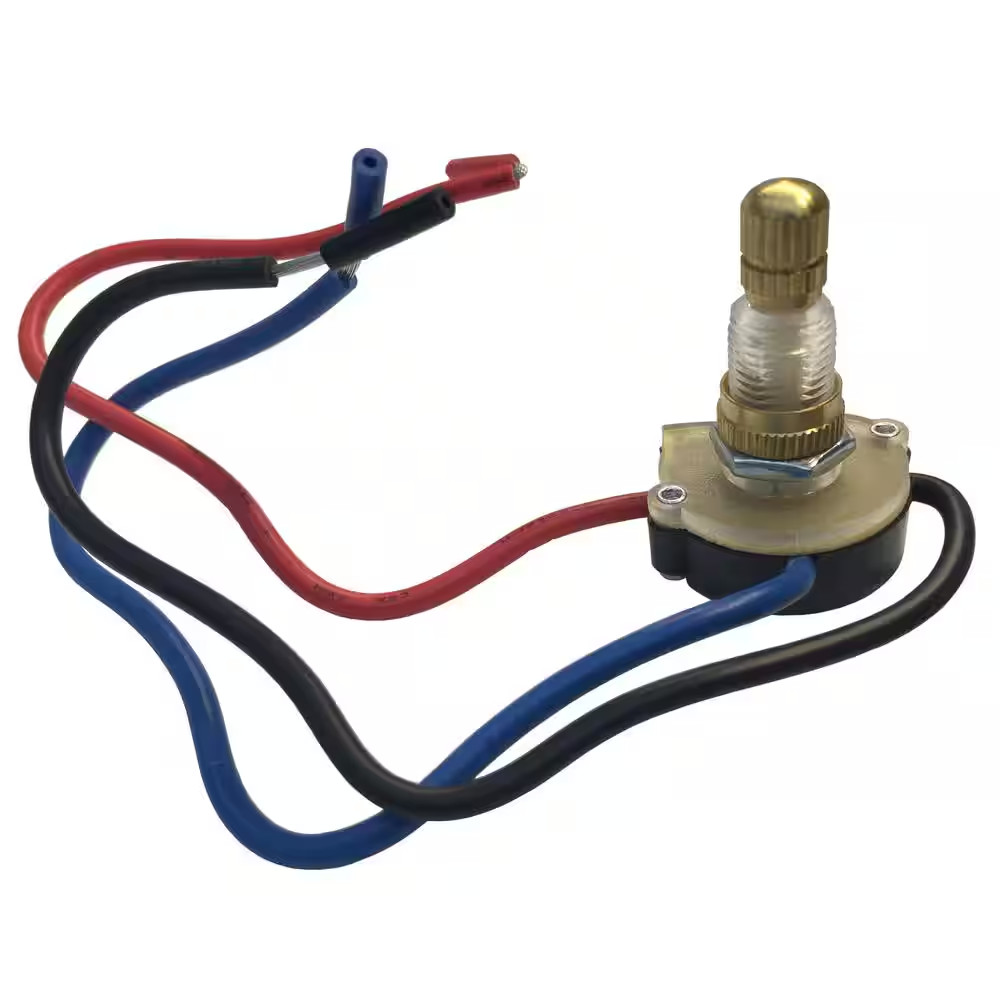 6 Amp Single-Pole Brass Rotary Switch