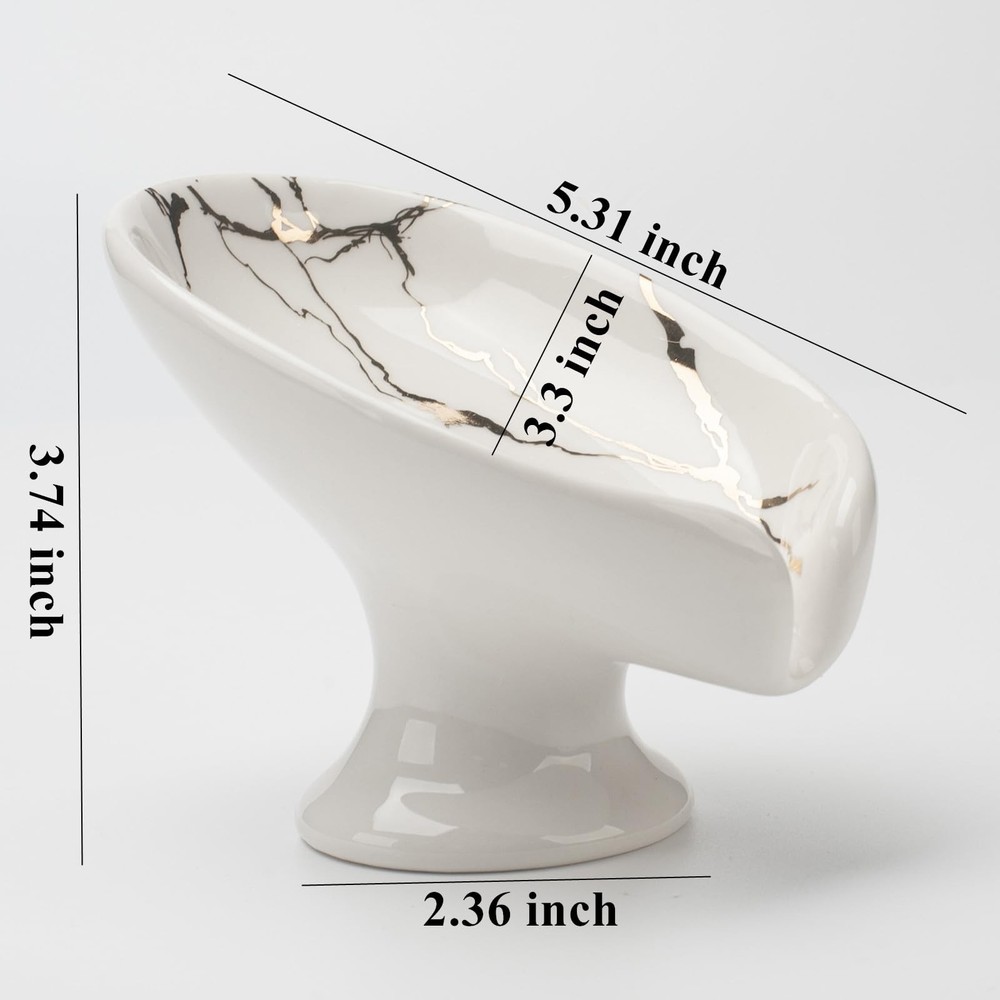 Soap Dish, Ceramic Soap Holder, Self Draining Soap Dish Holder, Leaf Shape Soap