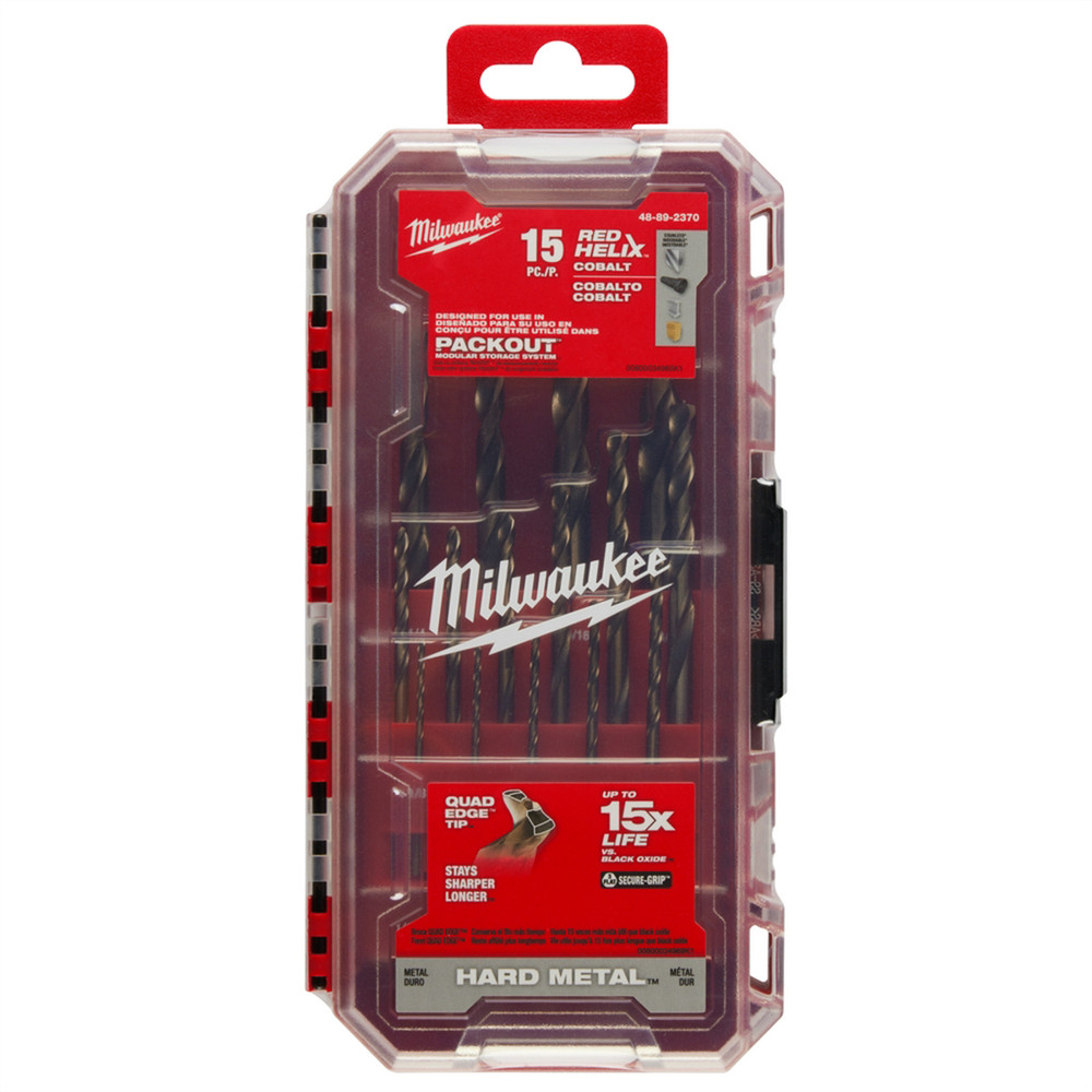 Milwaukee Tool RED HELIX Cobalt Drill Bit Set - 15PC