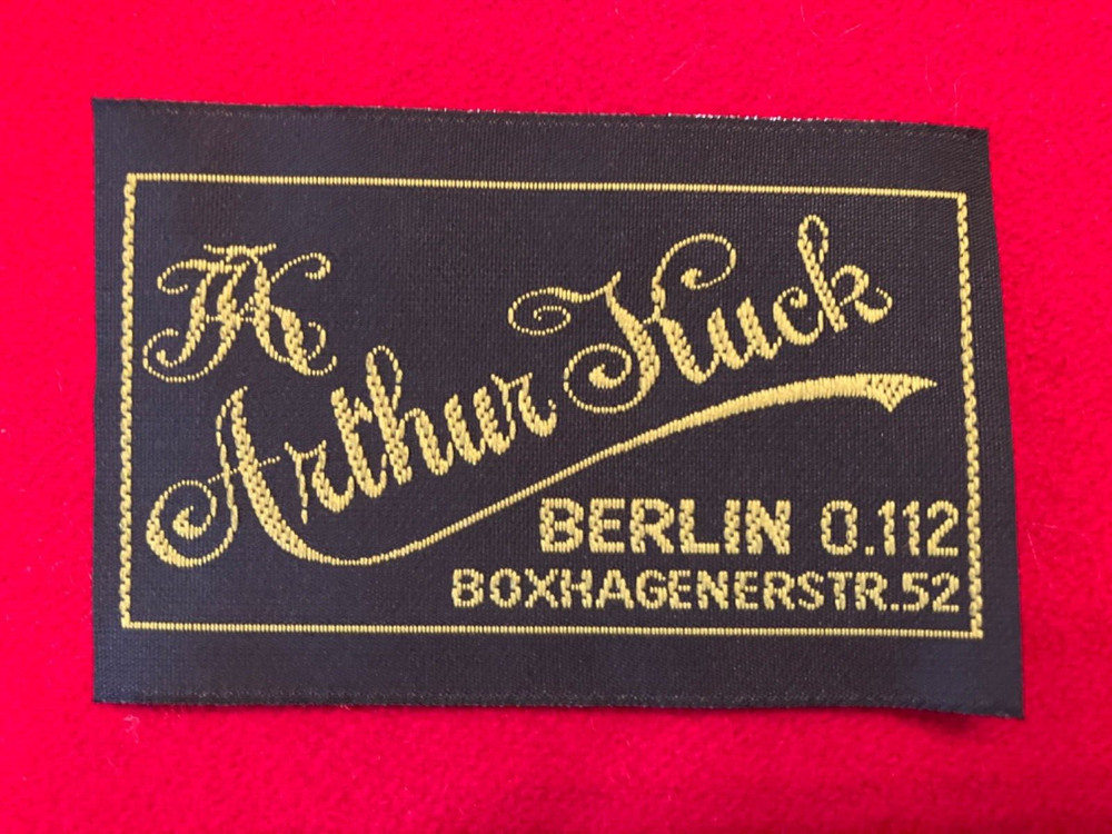 GERMAN UNIFORM TAILOR LABEL : ARTHUR KUCK,  BERLIN - CUSTOM-MADE REPLICA