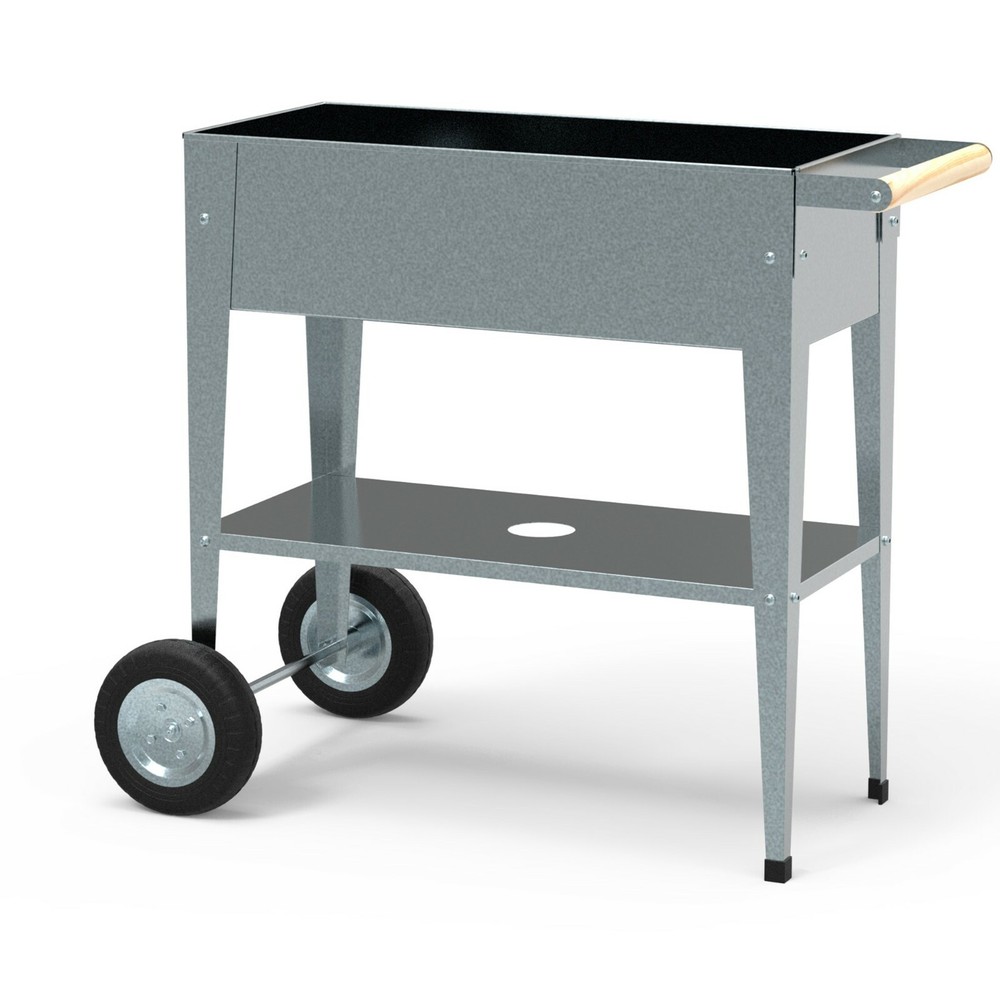 Herstera Garden Trolley Planter, Galvanized