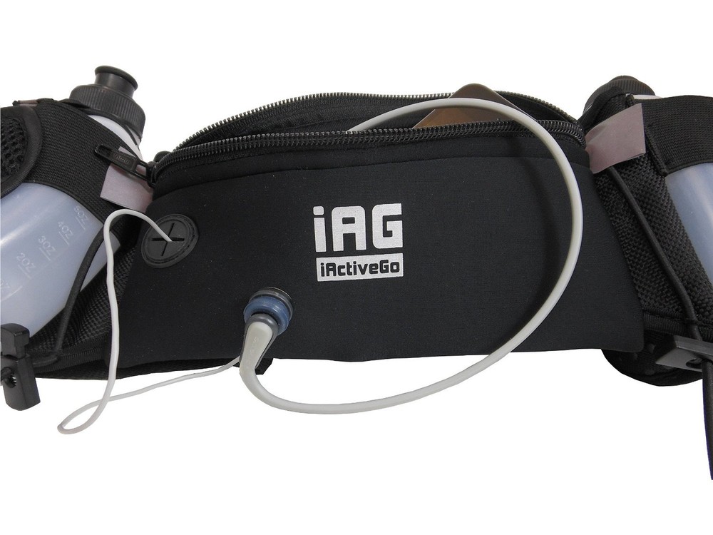 iACTIVEGO Running Belt: (2) Leak-Free Hydration Bottles-Adjustable Belt