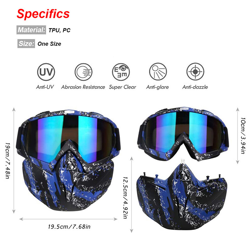 Safety Goggles Eye Protective Glasses Lab Work Eyewear with Modular Face Mask