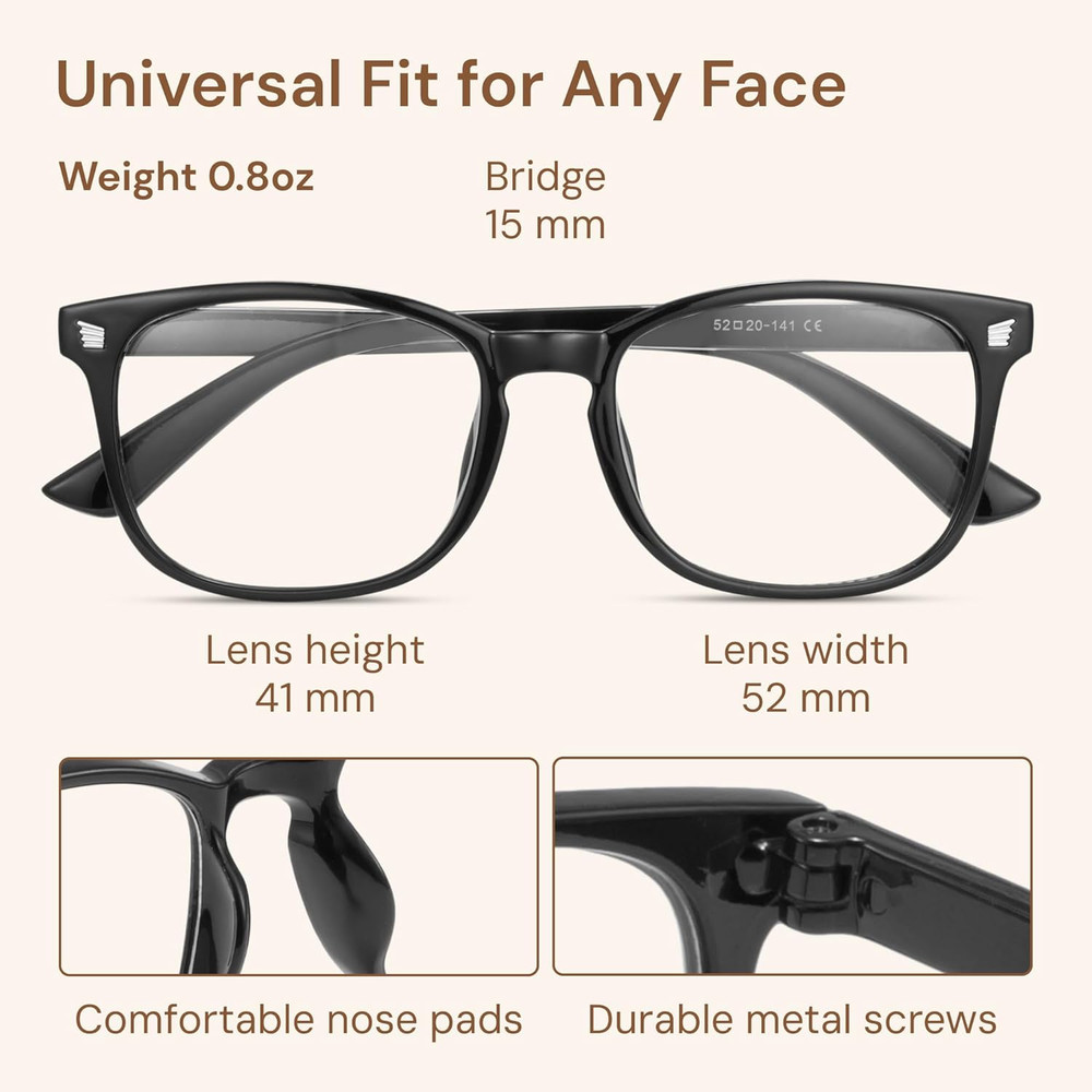 Stylish Blue Light Glasses for Woman - Computer Glasses 99% Blue Light Blocking