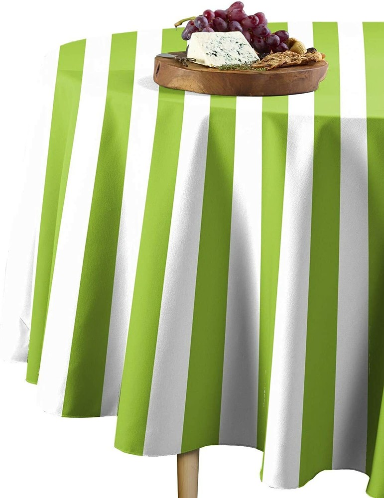 Lime & White Cabana Stripe Signature Tablecloth Assorted Sizes