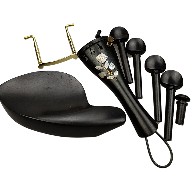 Ebony Violin Parts Kits with hardware.Insert Shells Violin Tailpiece.