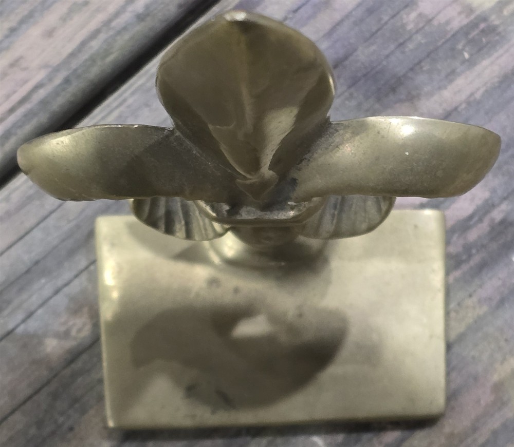 Vintage Solid Brass Fleur Di Lis Bookend Book End Nice Patina